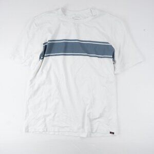 FAHERTY Shortlite UPF 50 Sz. Large White T-shirt Rash Guard Striped Shirt Tee